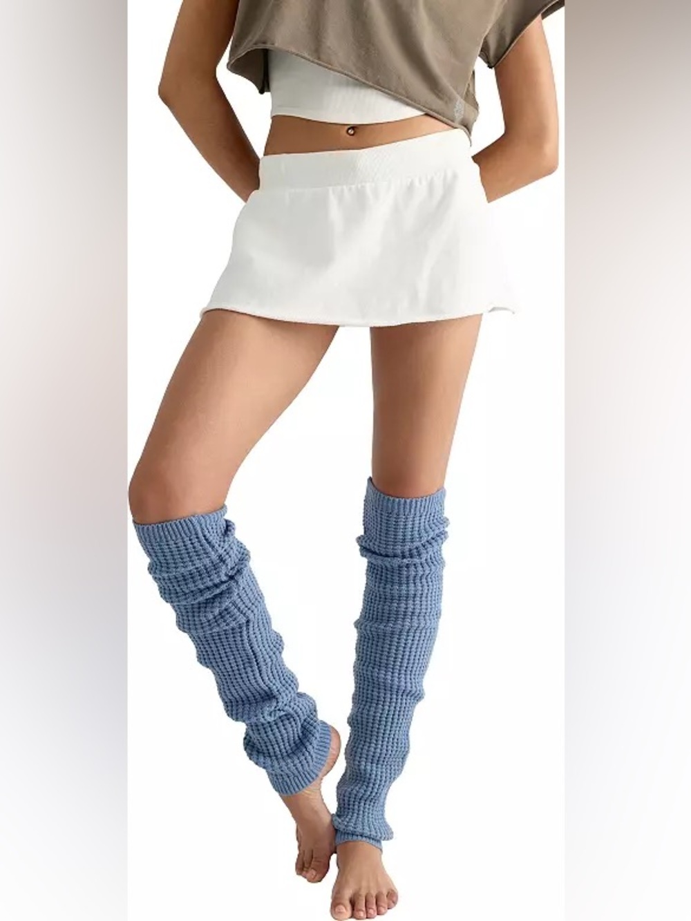 NWT FP Movement Cool Down Legwarmers Blue One Size